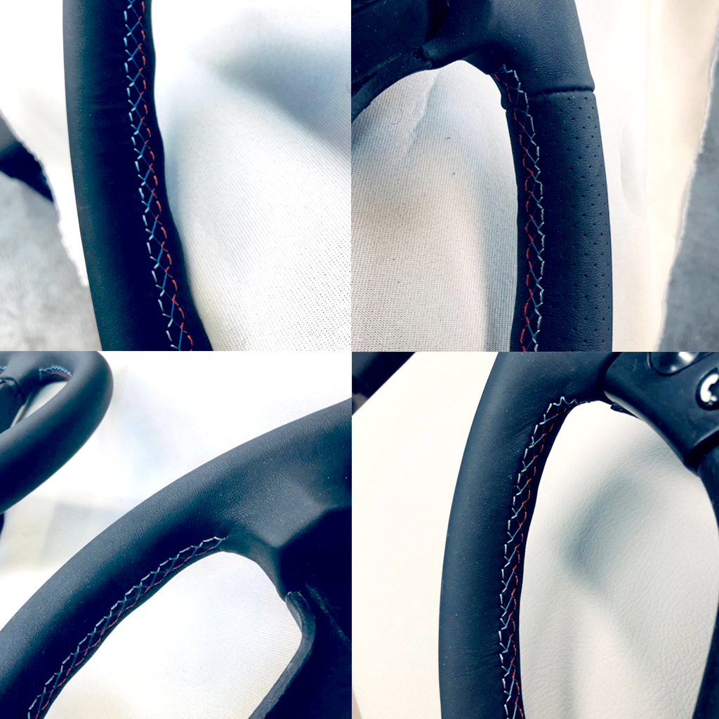 Custom hand-stitched leather steering wheel